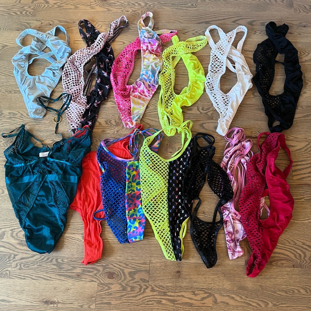 HUGE BODYSUIT BUNDLE Stripper Starter Pack Exotic Dance Pole Showgirl Stripping